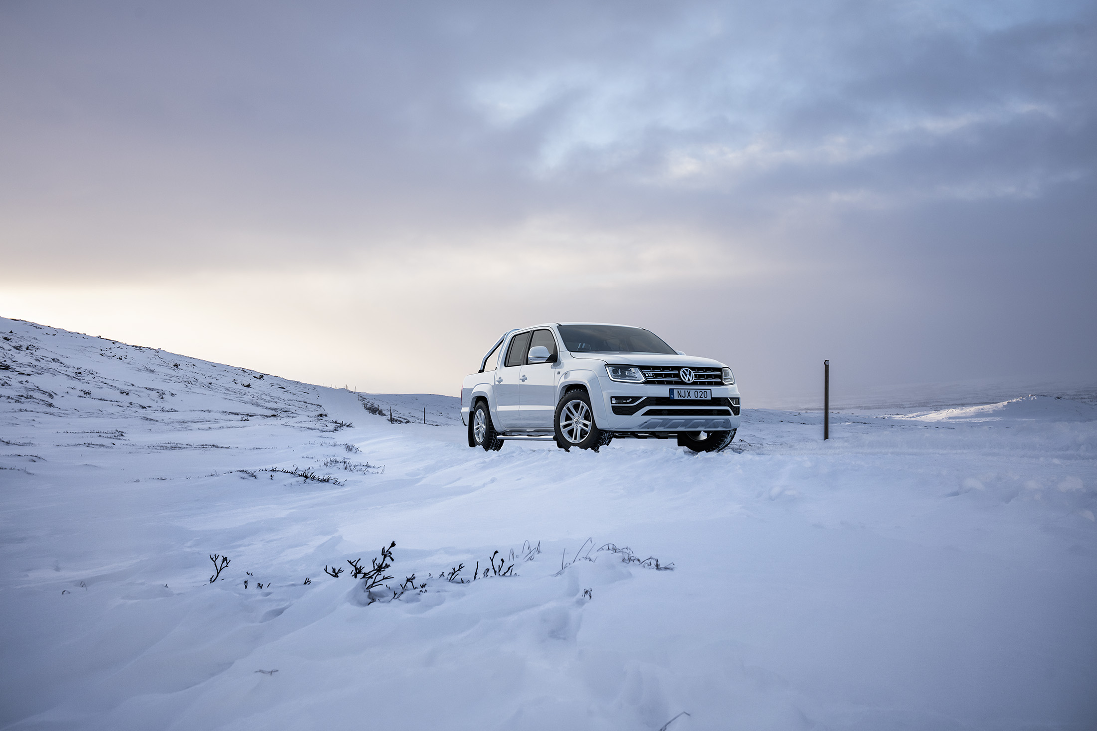 Volkswagen Amarok at a winter mountain called Bruksvallarna