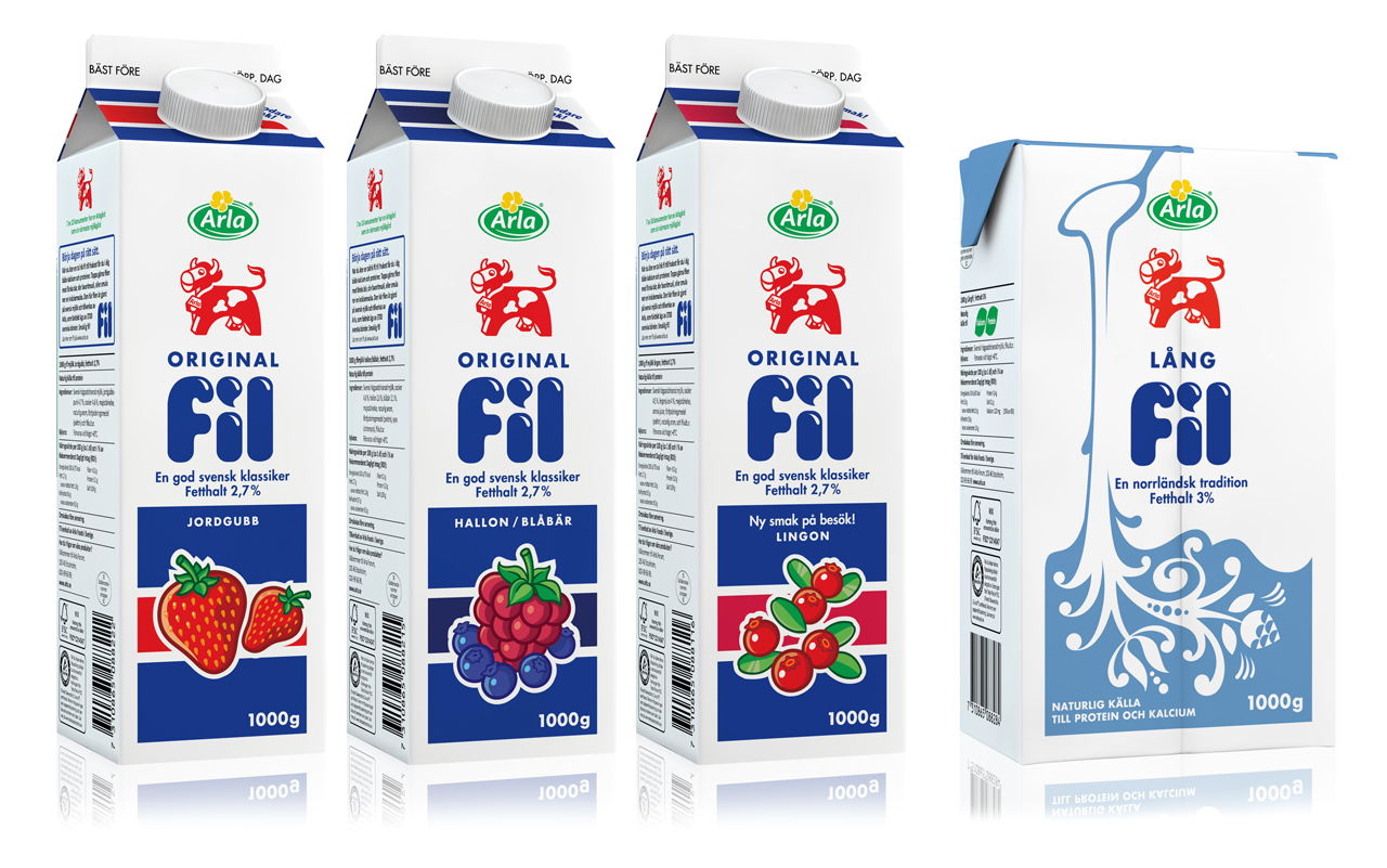 Illustrations for labels Arla Youghurt