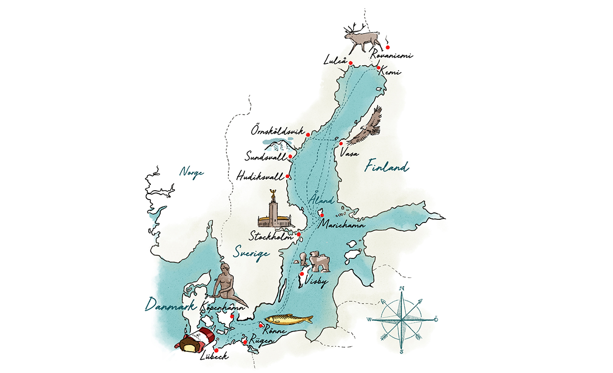 map karta stockholm watercolour