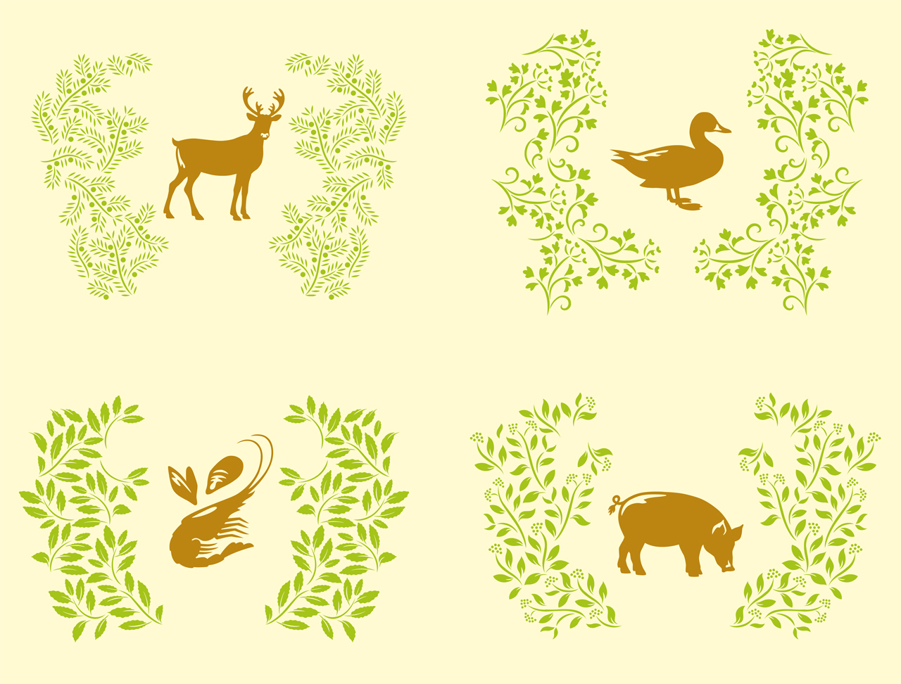 Illustrations labels for the product Touch of Taste