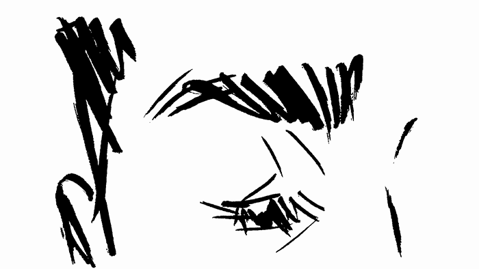 Animation of male with eyes shutting and closing Animation av man med ögon som slocknar och tänds