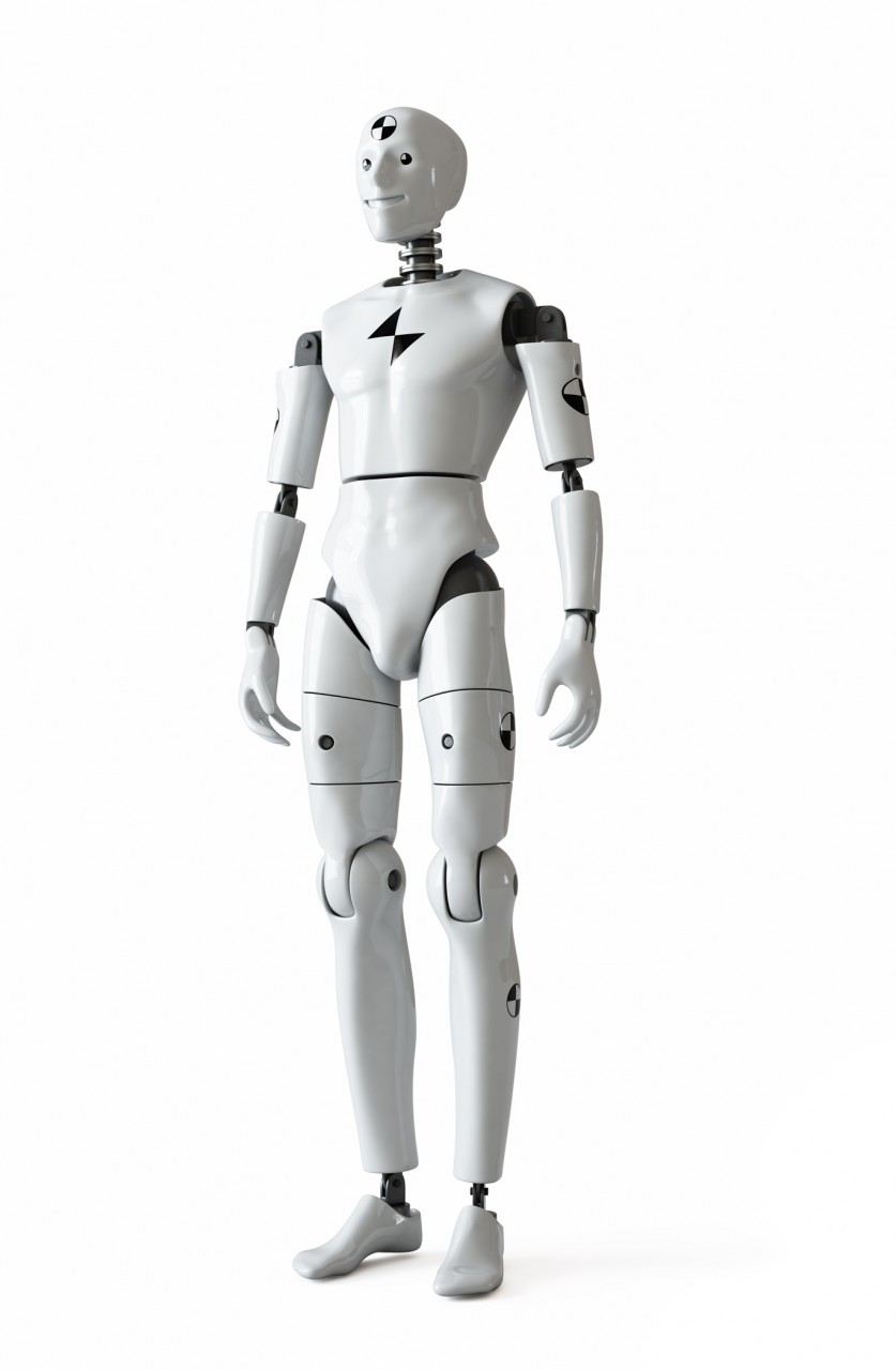 White Electrolux crash test dummy