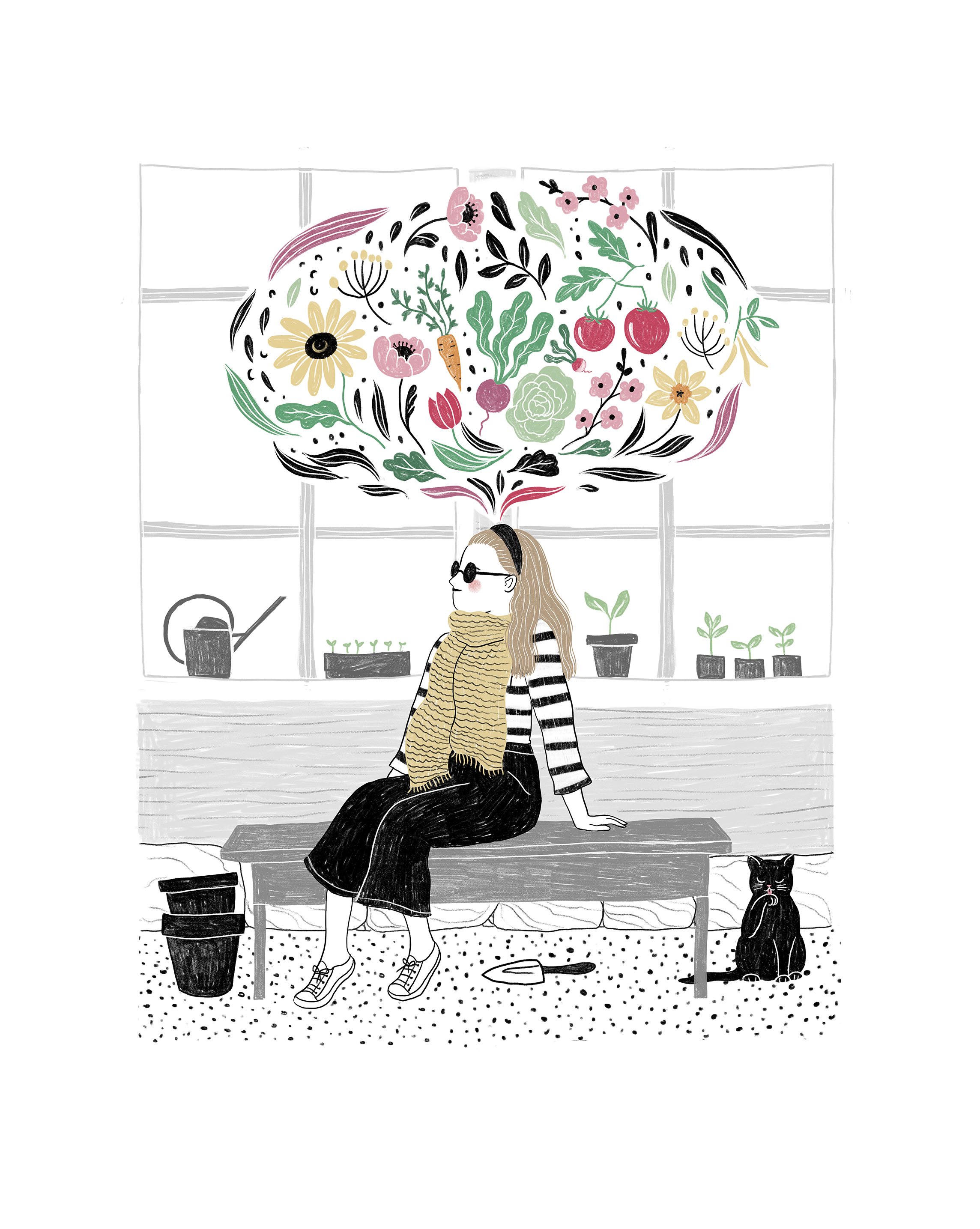 Girl with veggies