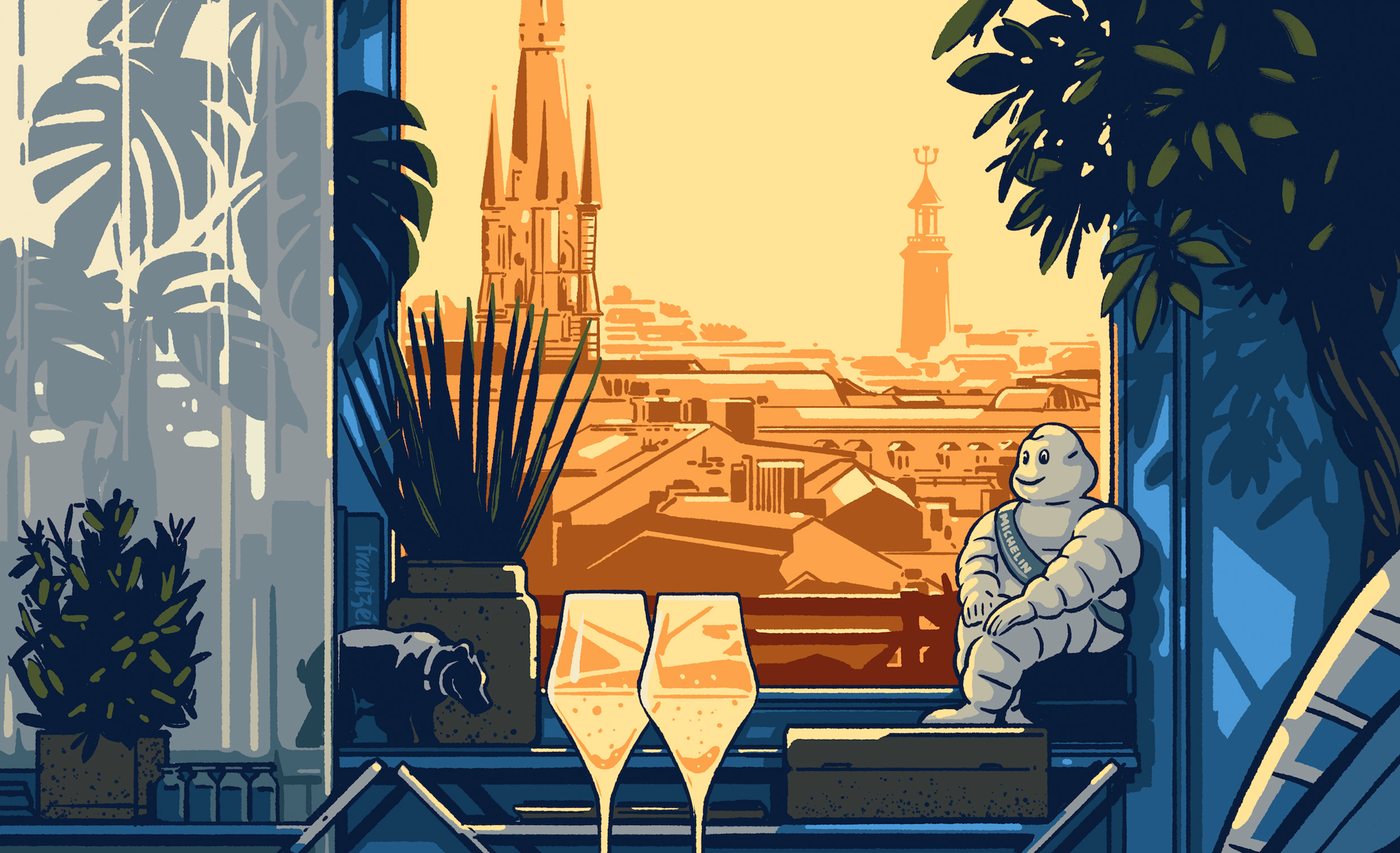 Restaurant illustration stockholm