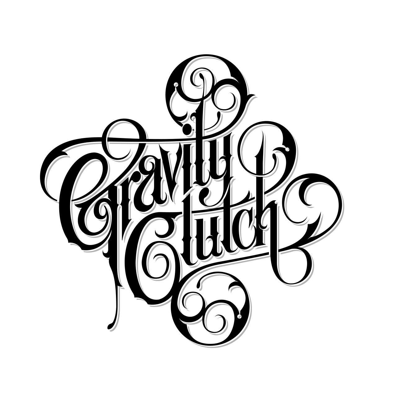 Logotype for Gravity Clutch ornate letters