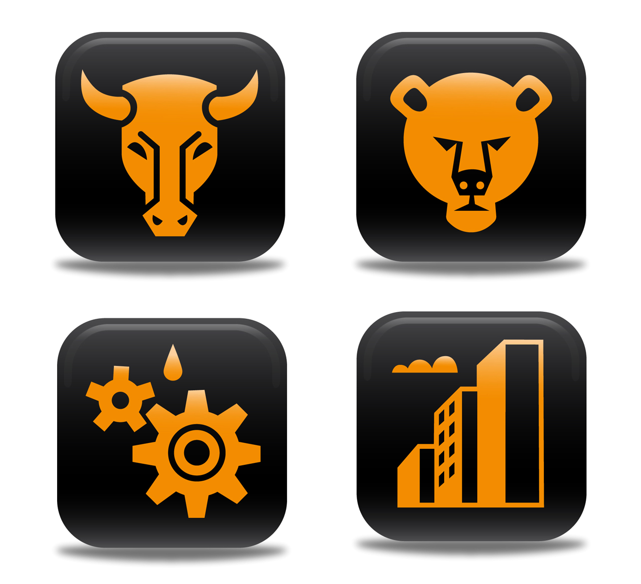 icon, bull, bear