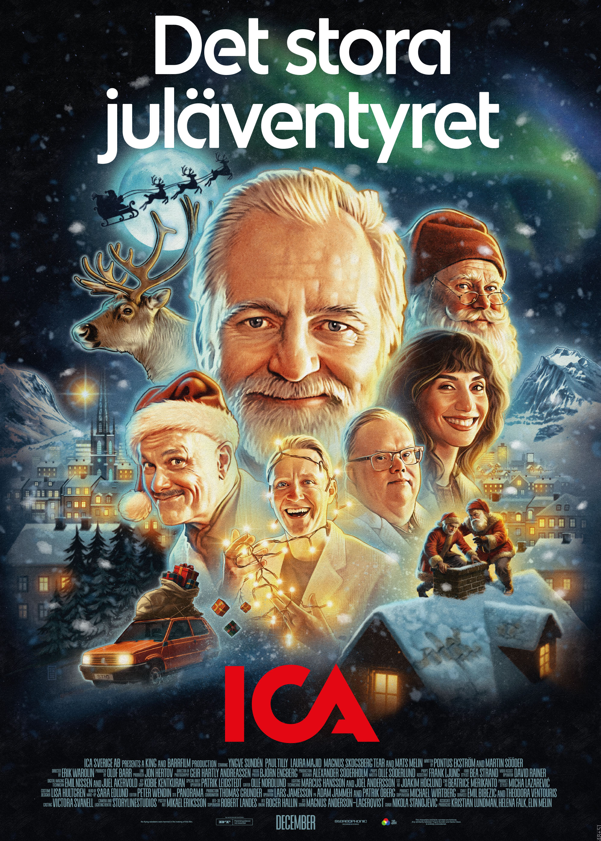 ICA movieposter christmas commercial with ICAStig reindeer snowfall