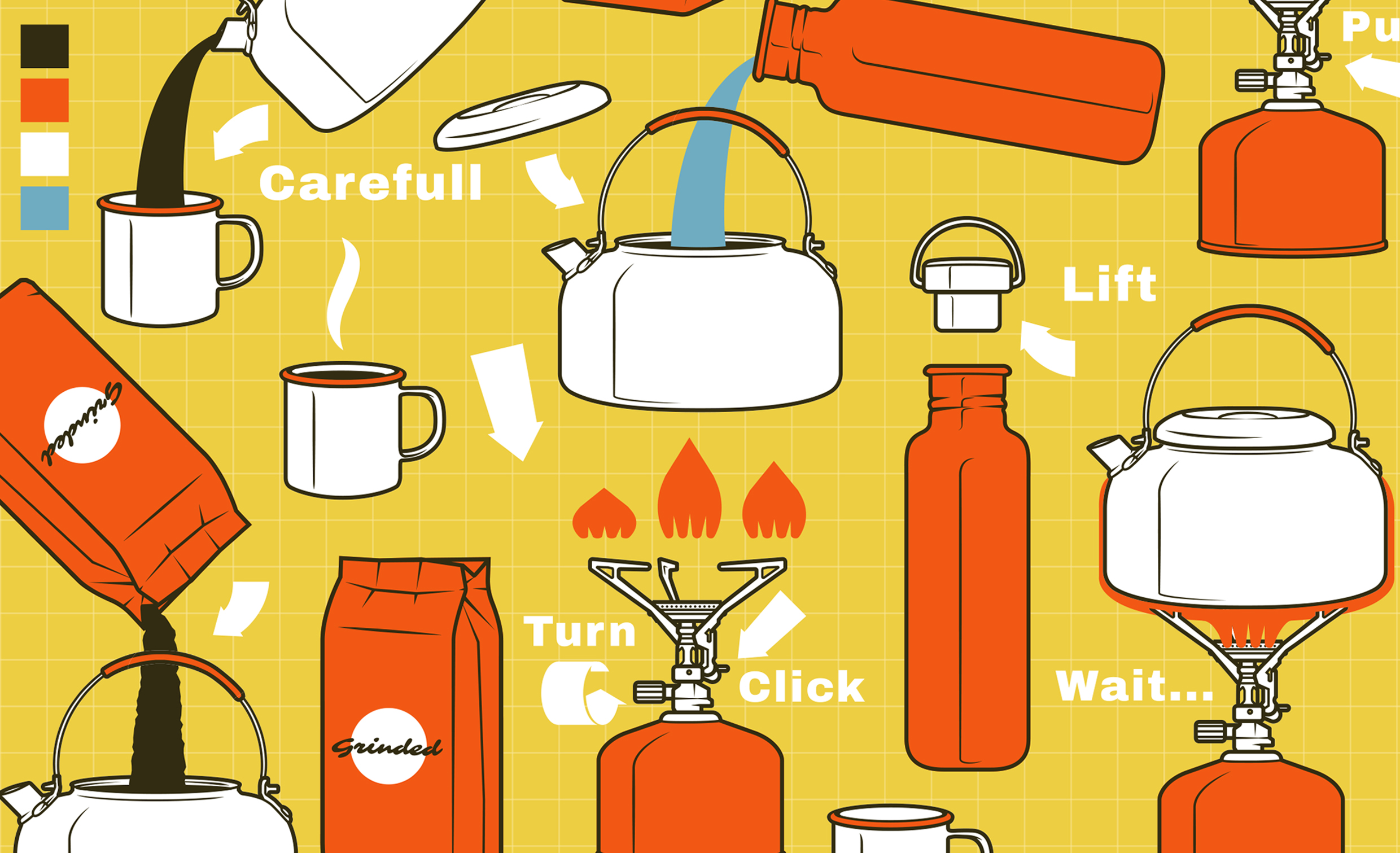 how to make the best coffee technical illustration