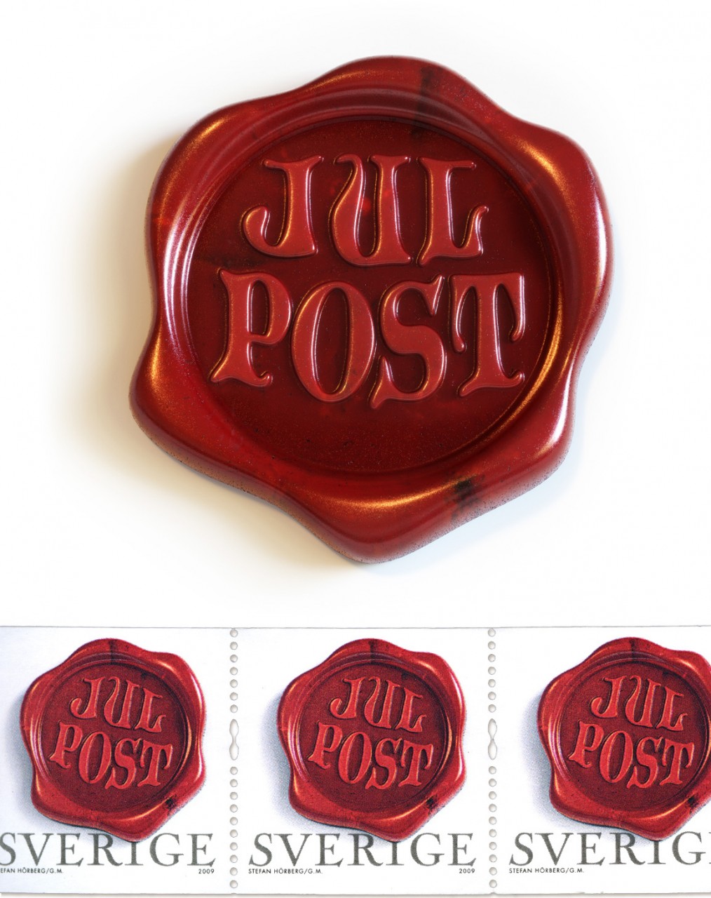 Christmas stamp for posten with sealing wax frimärke jul lack sigil post