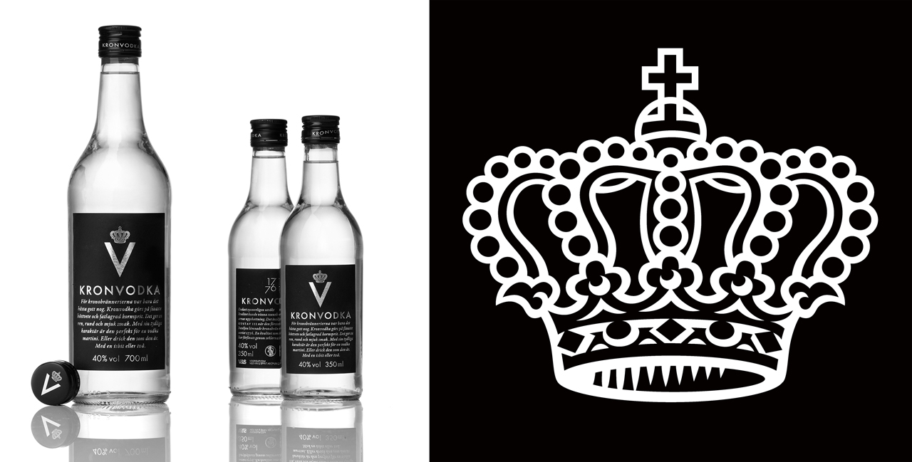 Illustration of a crone for a label Kronvodka