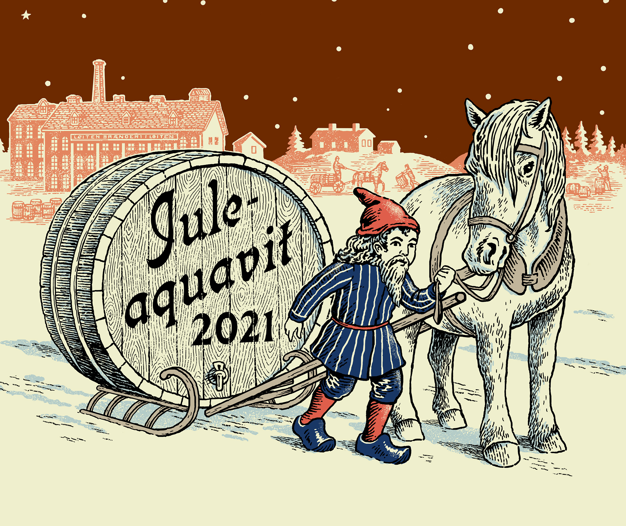 Illustration of an elf with a hourse.