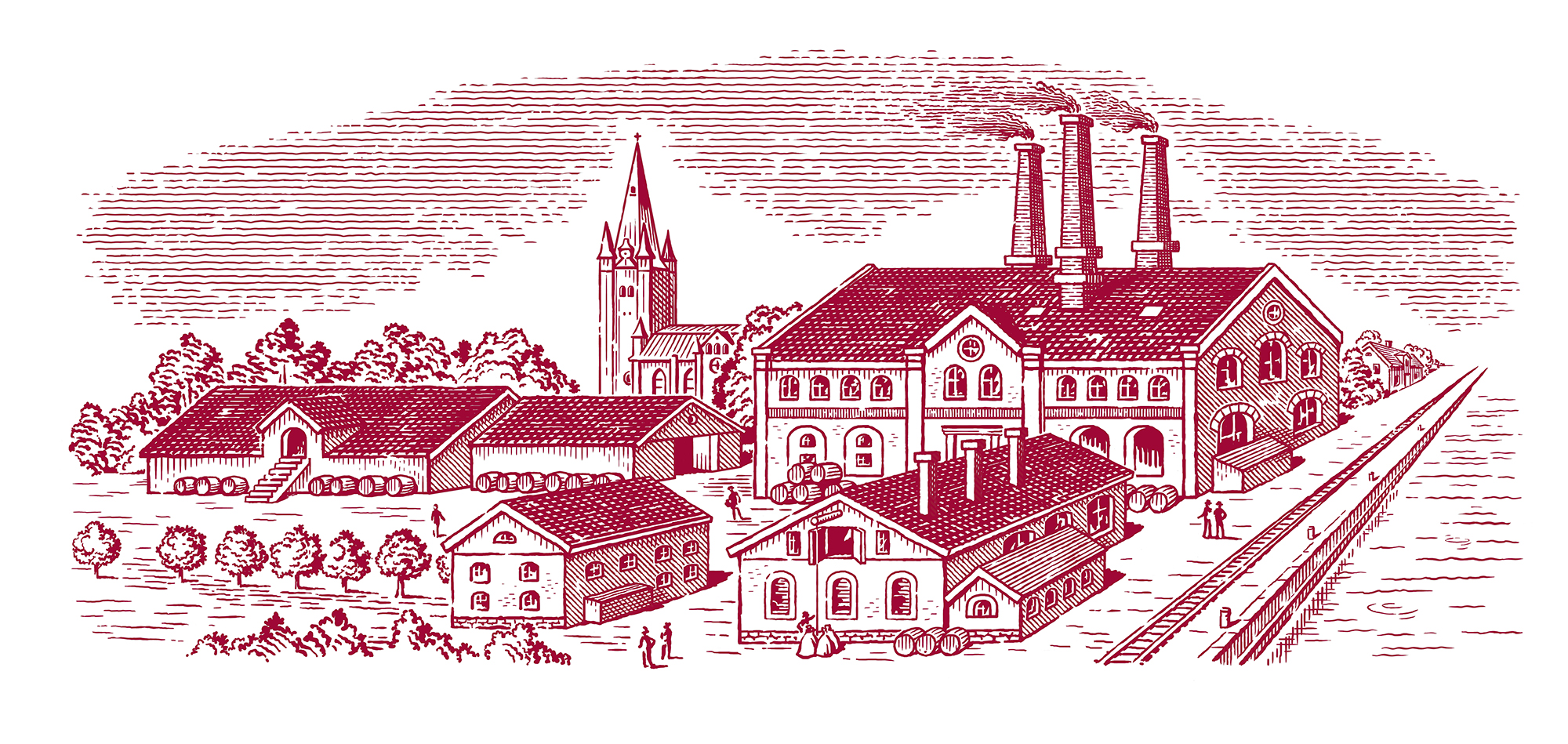 factory, woodcut