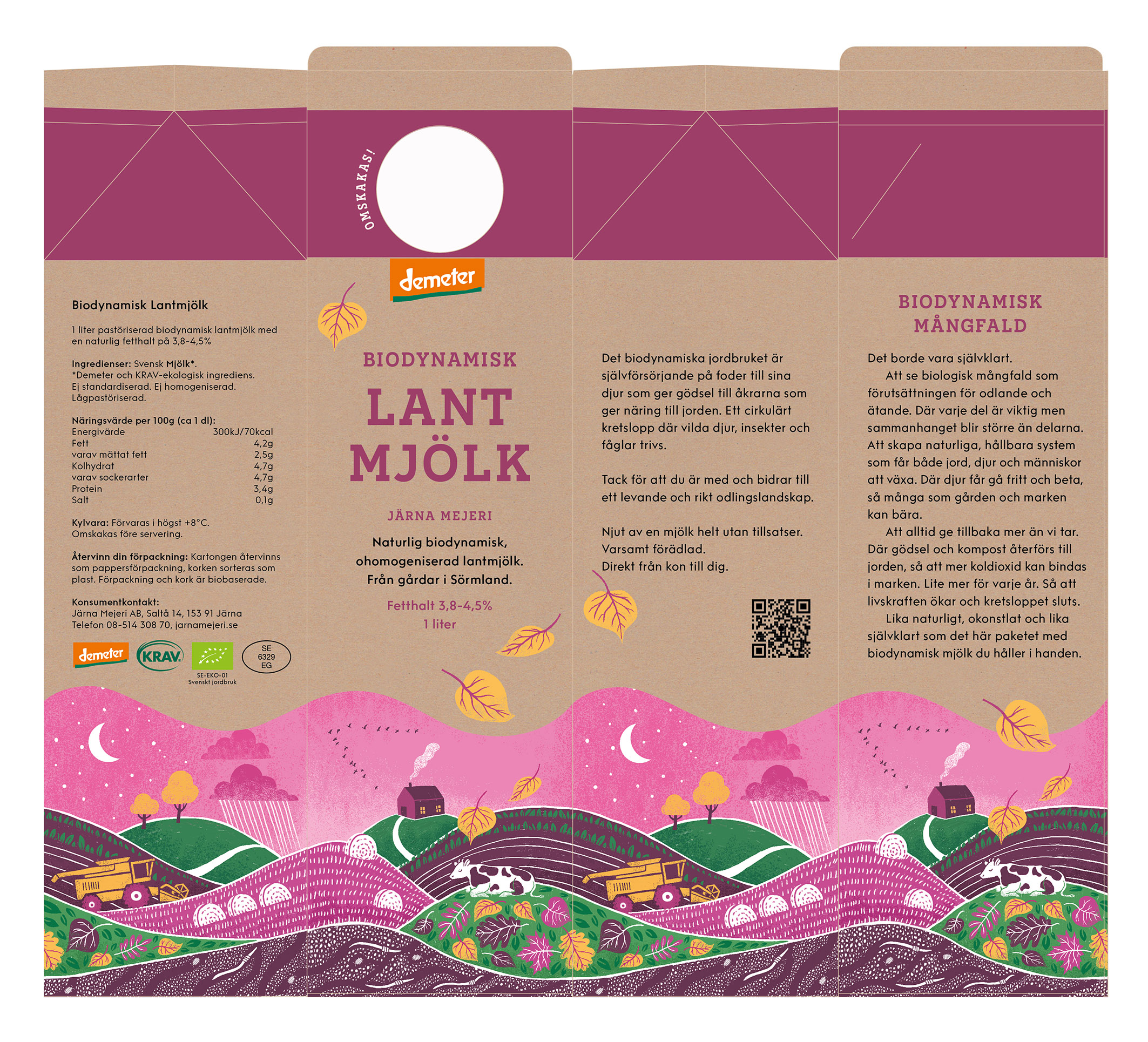biodynamic farming, biodynamiskt jordbruk, ekologiskt jordbruk, farm, lantbruk, mejeriförpackning, mjölkförpackning