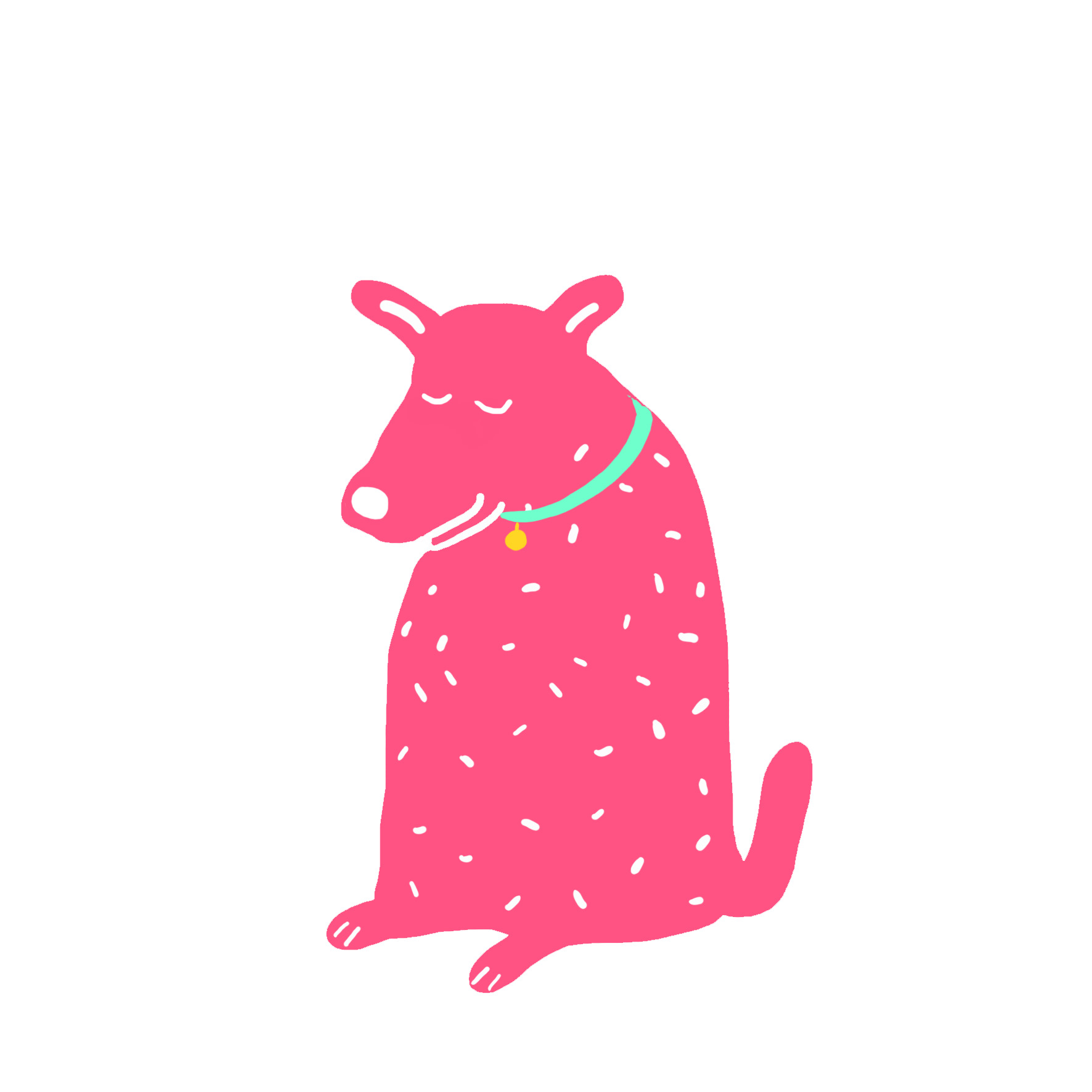 red happy illustrated dog