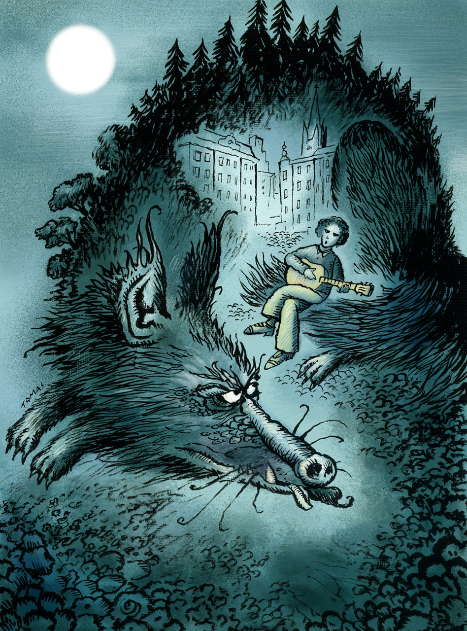 Campaign for Stormarknadspress  Linköping with a singer and a wolf