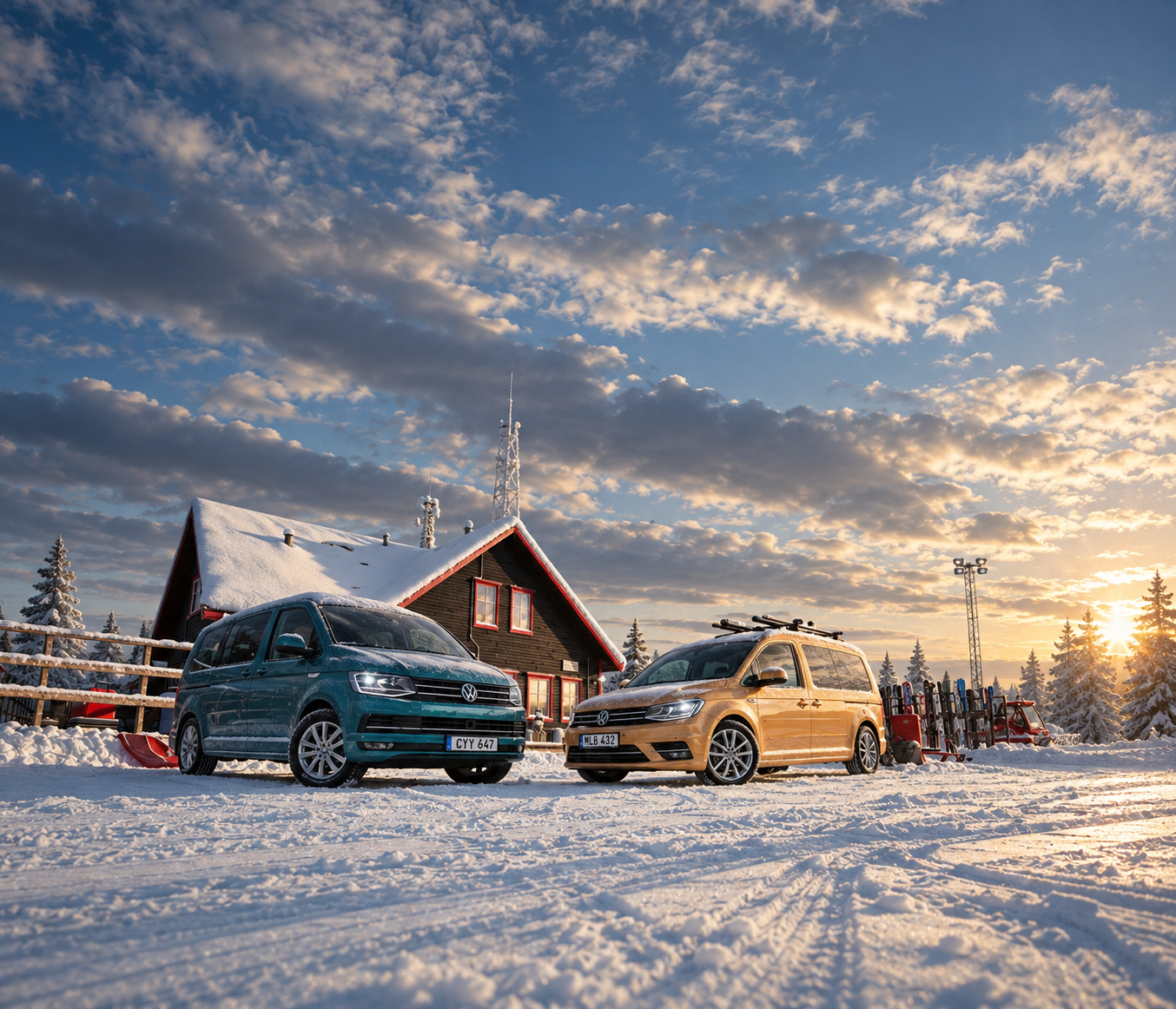 VW transporter at the winter cottage