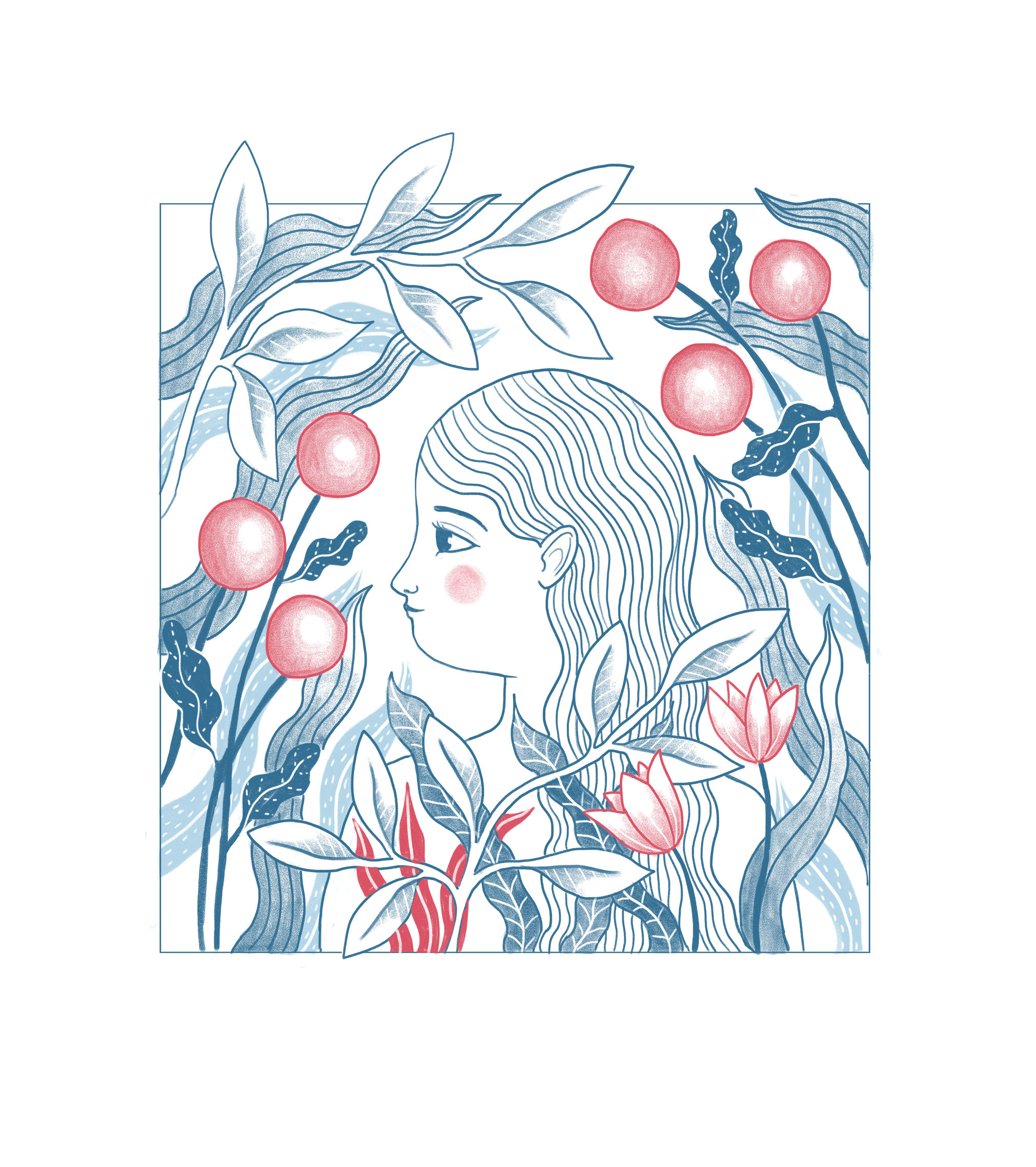 woman in foliage