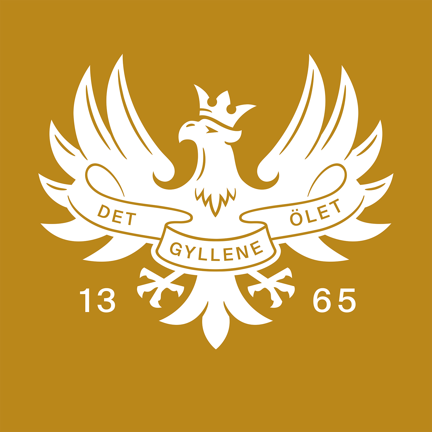 Illustration symbol Arboga Bryggeri med en grafisk örn.