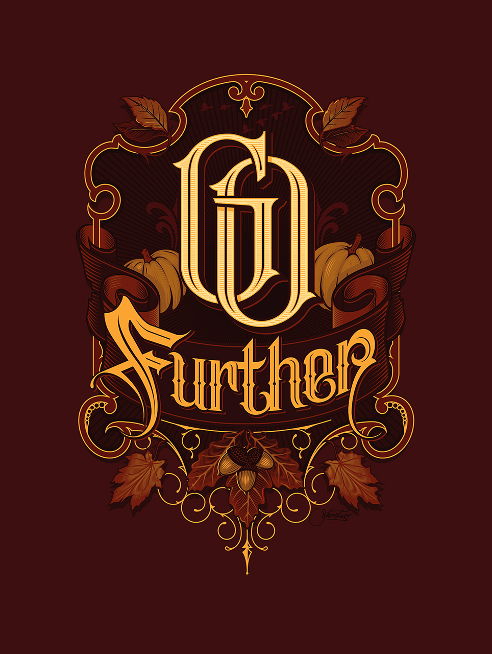 Go further autumn typographic illustration for ford social höst fall löv pumpa