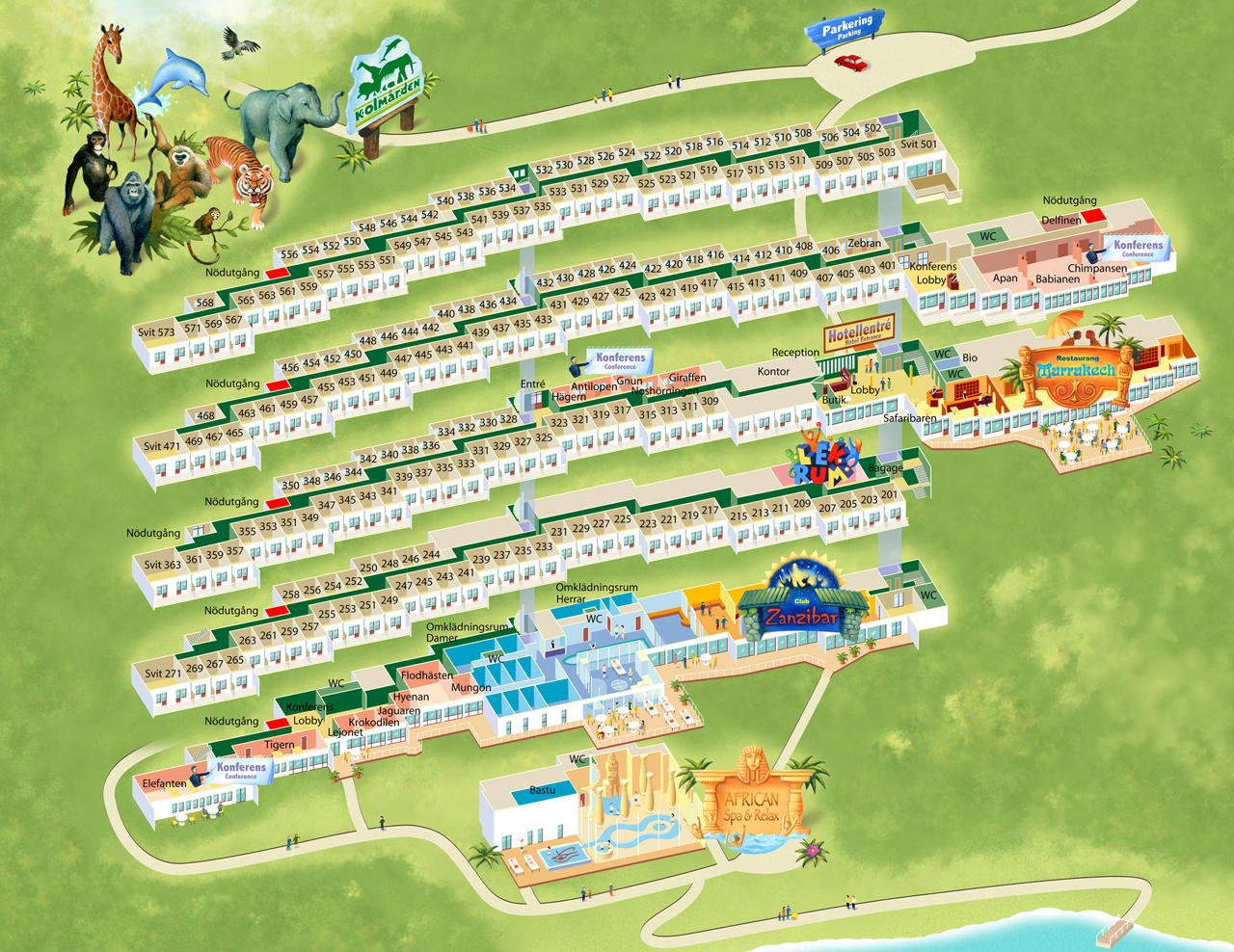 Illustration Kolmården Vildmarkshotellet