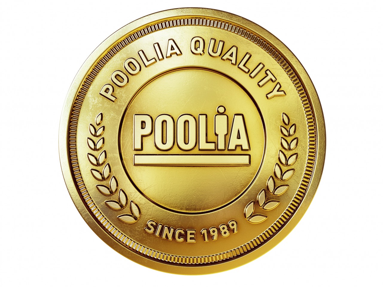 Gold medal for Poolia guld medalj pris metal peng mynt krans