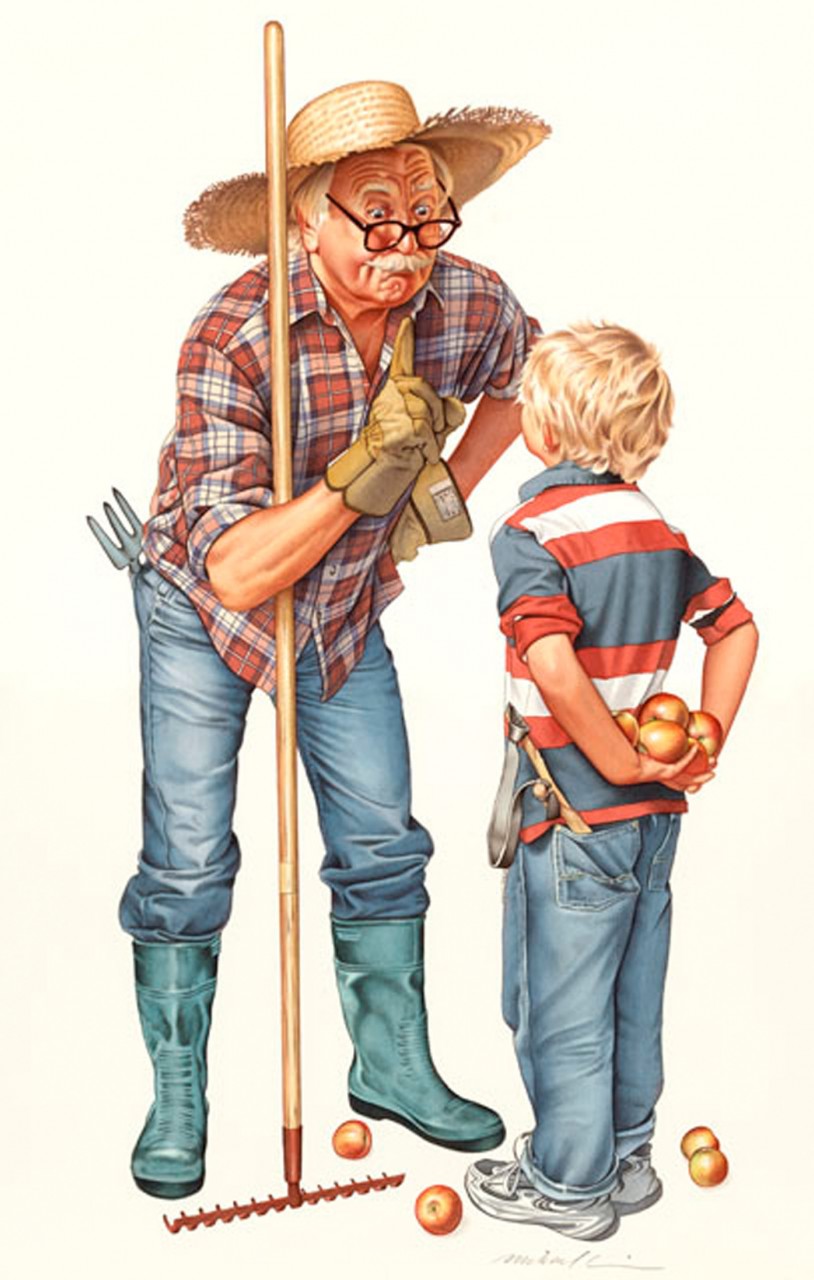 The gardener, Illustration for an applejuice package